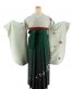 卒業式袴レンタルNo.437[絞り風]白×緑総絞り風・桜刺繍
